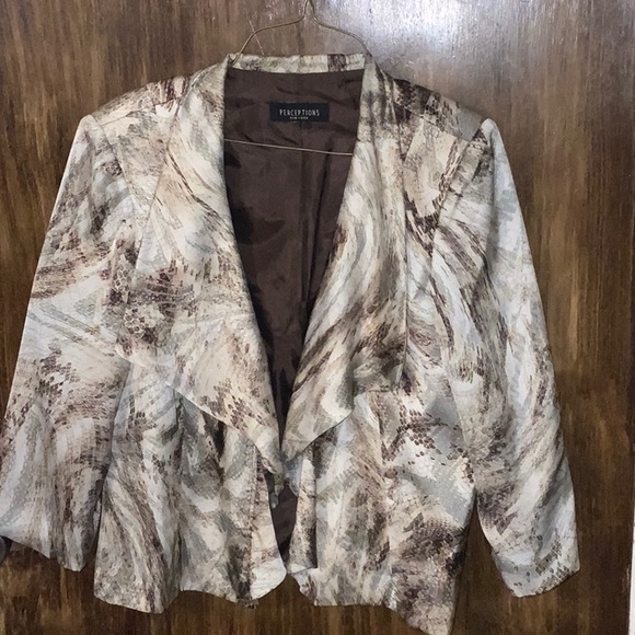 Predictions Jackets & Blazers - Perceptions New York blazer ruffle front snake print